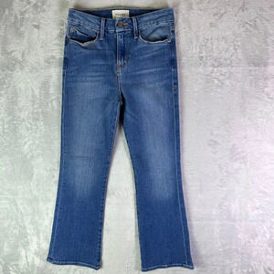 Frame Le Crop Mini Boot Jeans Women's 26 Blue Medium Wash Soft Stretch Comfy